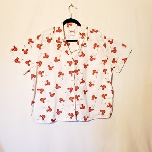 Disney store cherry mickey button up